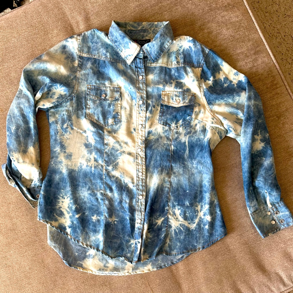 Blue Tie-Dye Denim Jacket